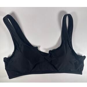 Black Bikini Top Key Hole V Neck Swim Top Women's Size Large L